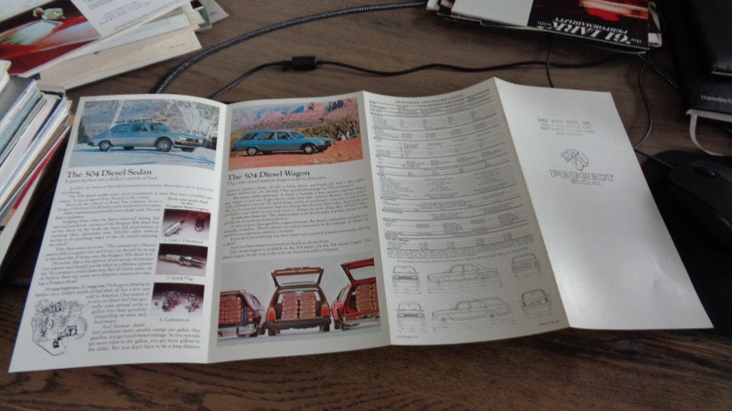 USA Folder PEUGEOT 504 modellen  1976, Verzenden, Nieuw, Peugeot