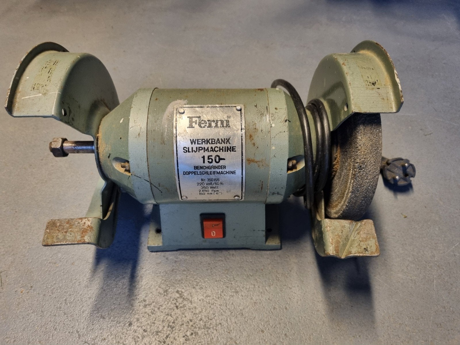 Werkbank slijpmachine Ferm 150 (350 Watt), Ophalen, Gebruikt, Minder dan 700 watt, Werkbankslijpmachine