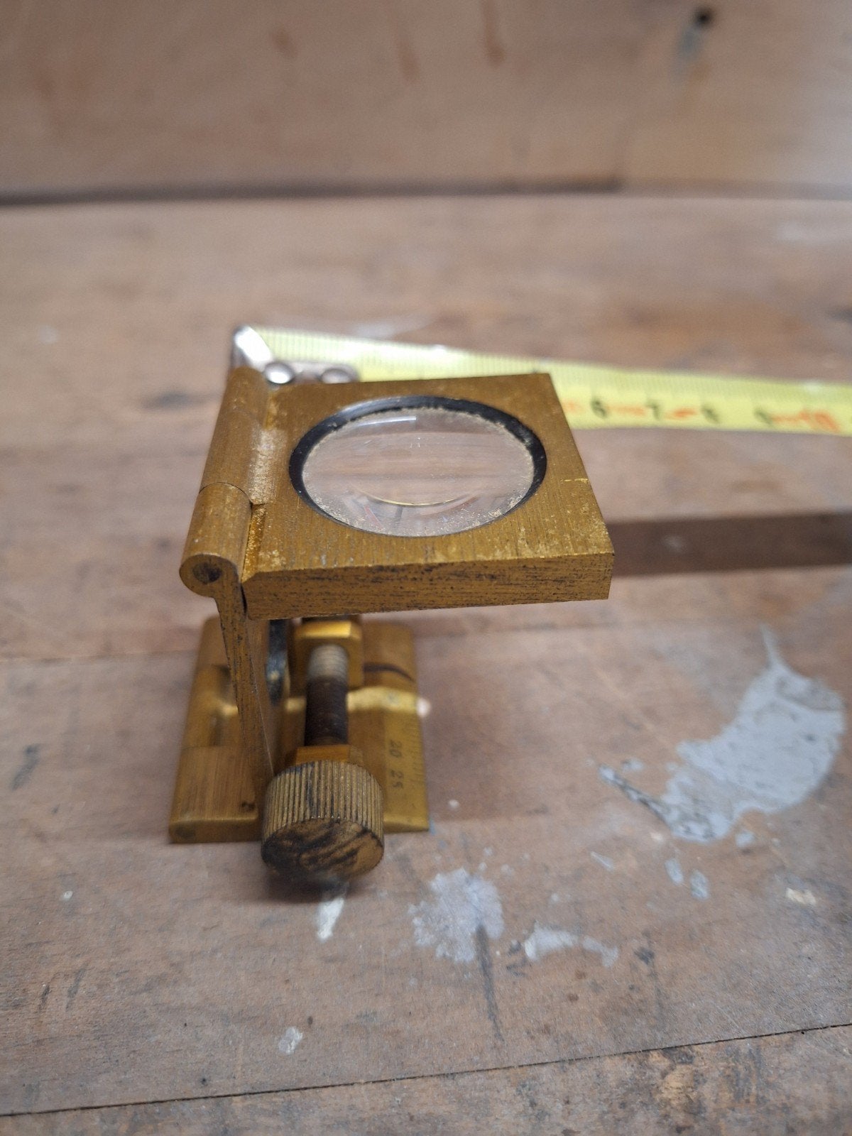 Antieke Duitse opvouwbare messing loep juwelier, Ophalen of Verzenden, Gebruikt, Vergrootglas of Loep