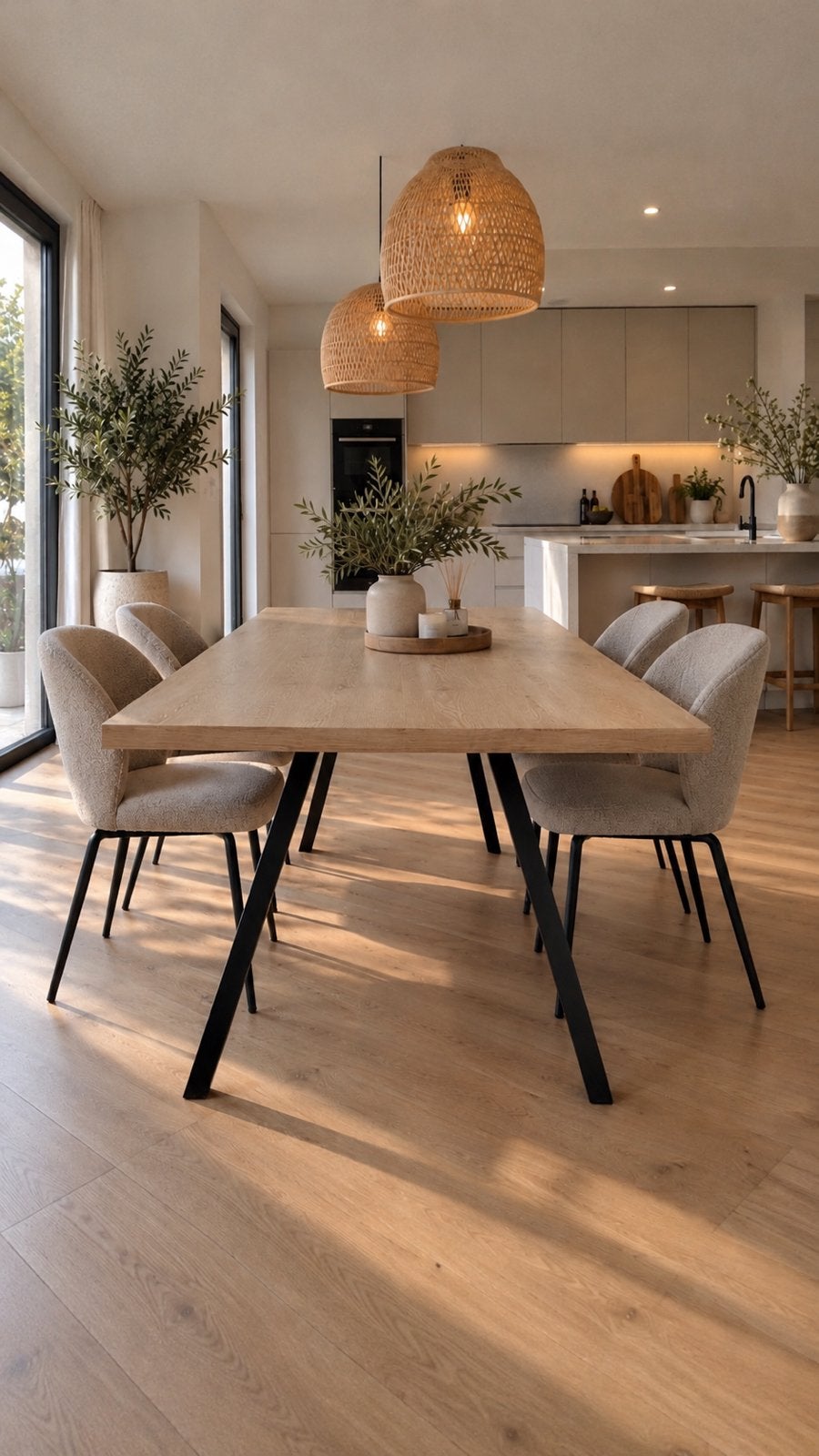 Elegante eettafel met metalen poten - Modern design, Zo goed als nieuw, 150 tot 200 cm, Vier personen, Rechthoekig