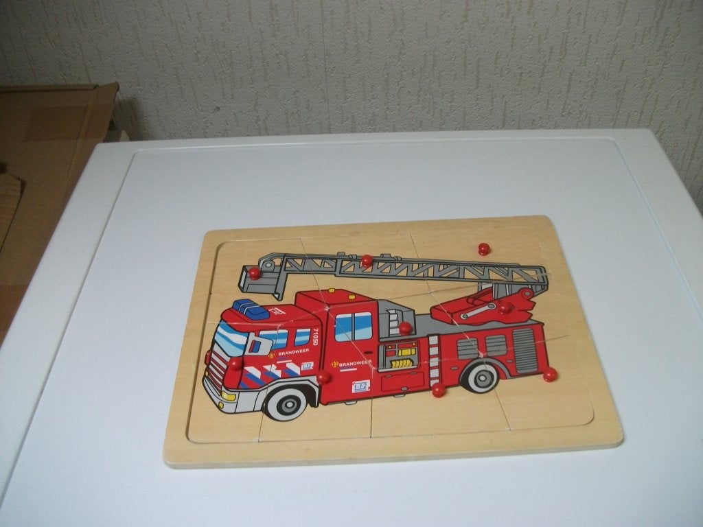Puzzel brandweer 9 delig, Ophalen of Verzenden, Gebruikt