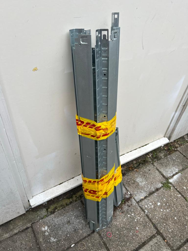 Stelling 2x - Metalen staanders voor opslagrekken, Ophalen of Verzenden, Gebruikt
