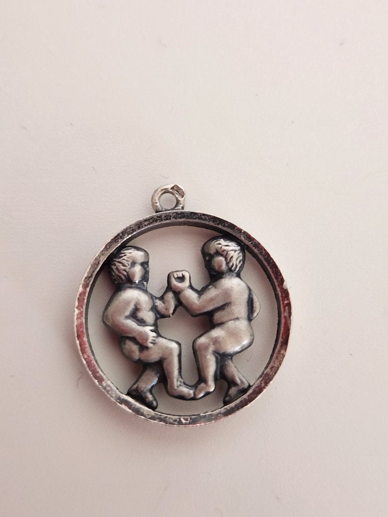 Zilver hanger - tweeling - 925, Gebruikt, Overige voorstellingen, Ophalen of Verzenden, Zilver