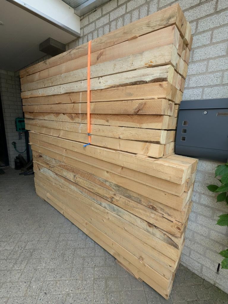 Houten balken / palen 9,5 x 9,5 x 235 vuren hout ruim 50 st, Ophalen, Nieuw, 200 tot 250 cm, 50 mm of meer
