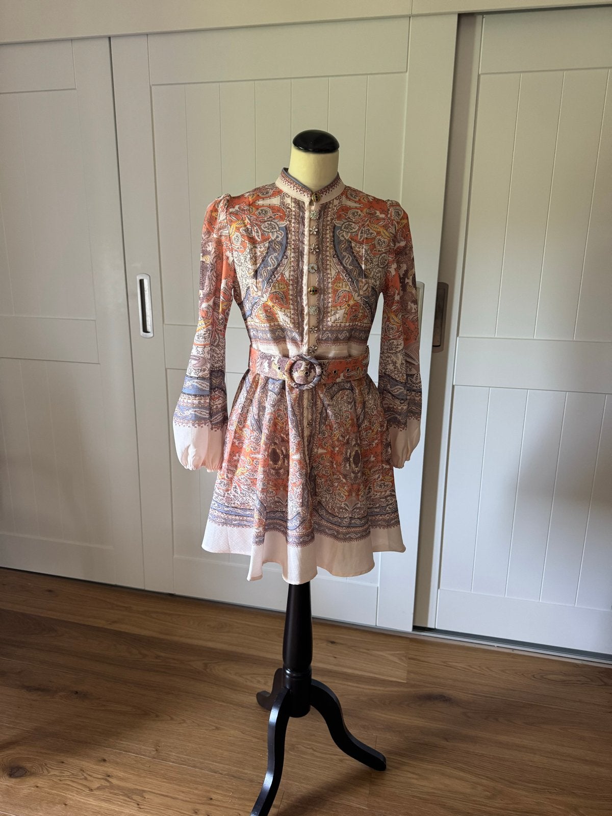 Prachtige Zimmermann jurk met paisley print en ceintuur, Meerkleurig, Ophalen of Verzenden, Zo goed als nieuw, Maat 36 (S)
