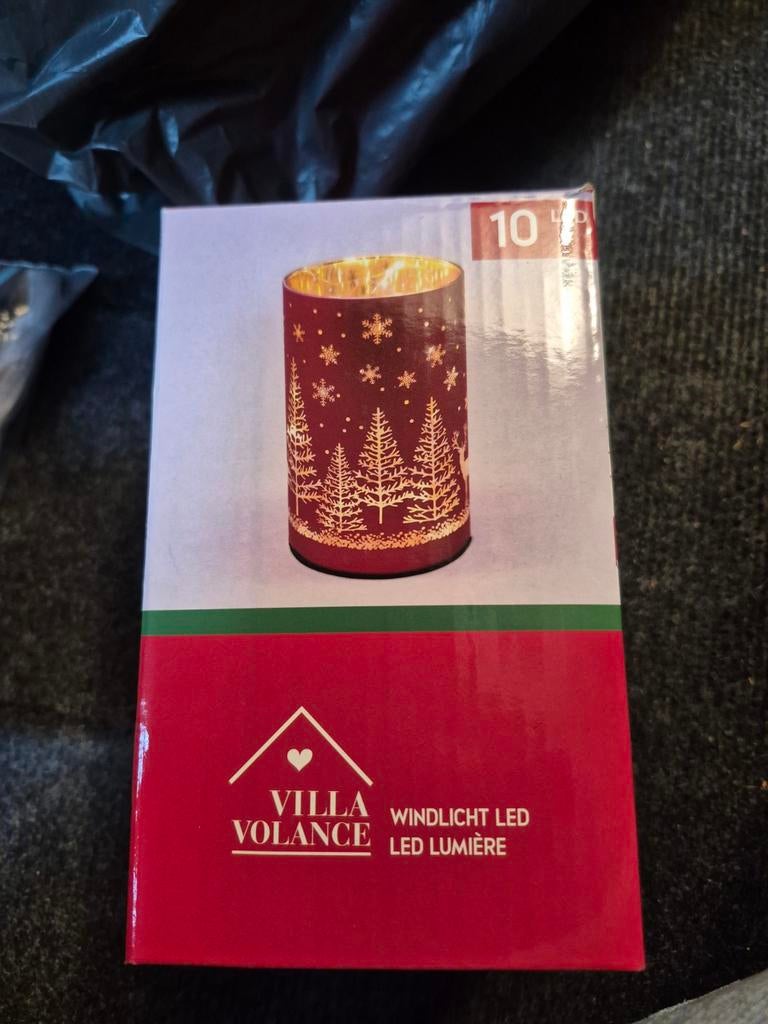 Nieuwe kerst windlicht met led verlichting, Diversen, Kerst, Ophalen of Verzenden, Nieuw