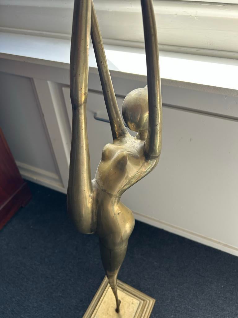 Elegant bronzen beeld van balletdanseres, Antiek en Kunst, Ophalen of Verzenden, Brons, 1 meter - 2 meter, Beeld