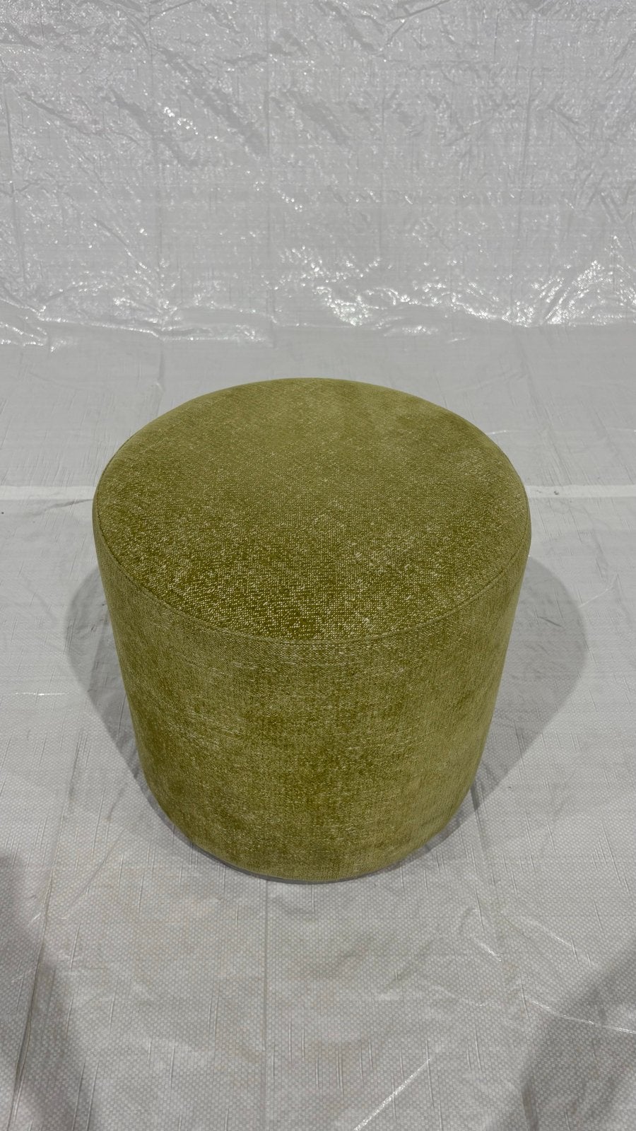 Groene ronde poef voor de woonkamer, Ophalen, Minder dan 50 cm, Gebruikt, Rond