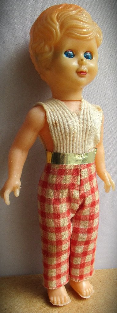 Pop~Slaapogen~Jaren 60~Originele kleding~Kunststof, Verzamelen, Ophalen of Verzenden, Gebruikt, Pop
