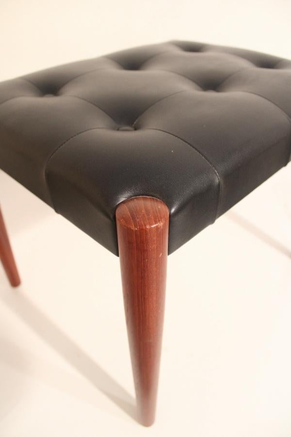 Deens vintage teak voetenbank jaren 60 mid century design, Minder dan 50 cm, Gebruikt, -, -