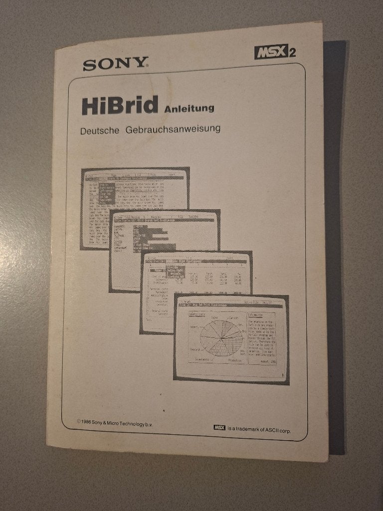 HiBrid Anleitung (MSX2), Computers en Software, Ophalen of Verzenden, Sony MSX