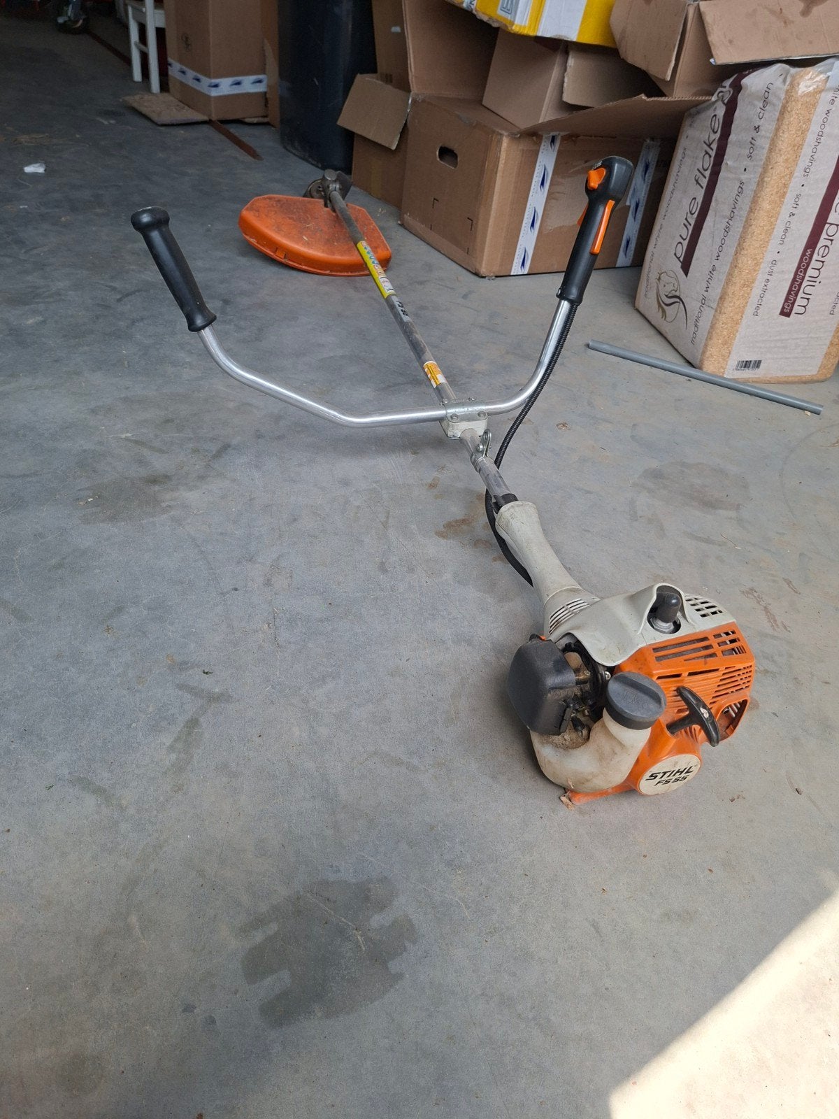 Stihl fs55 bosmaaier met mes, Ophalen, Gebruikt, Benzine