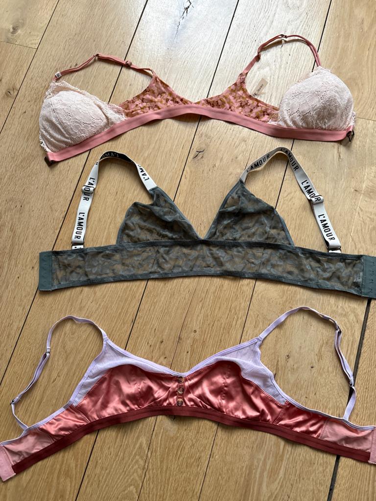 Set van 3 bralettes - Maat 2 - Love Stories, Ophalen of Verzenden, Roze, BH