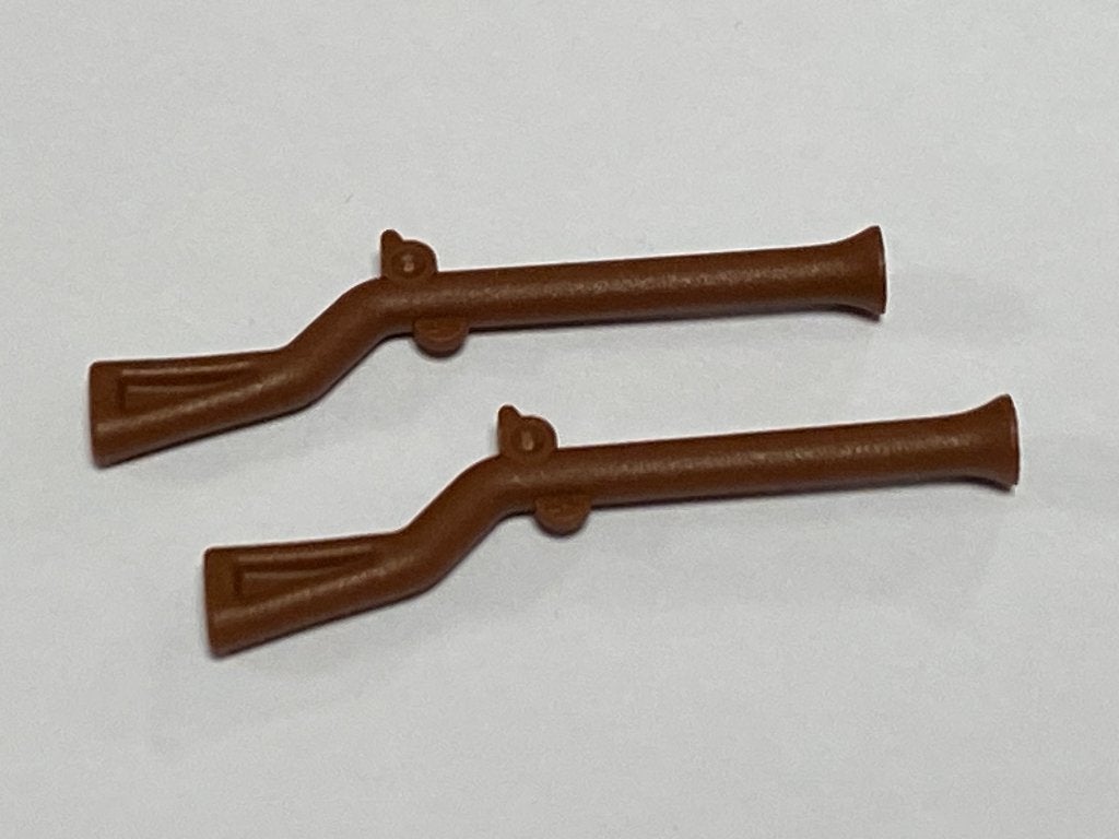 Partij nieuwe Lego 2x roodbruine Pirate Flintlock Musket, Overige thema's, Lego, Nieuw, Ophalen of Verzenden