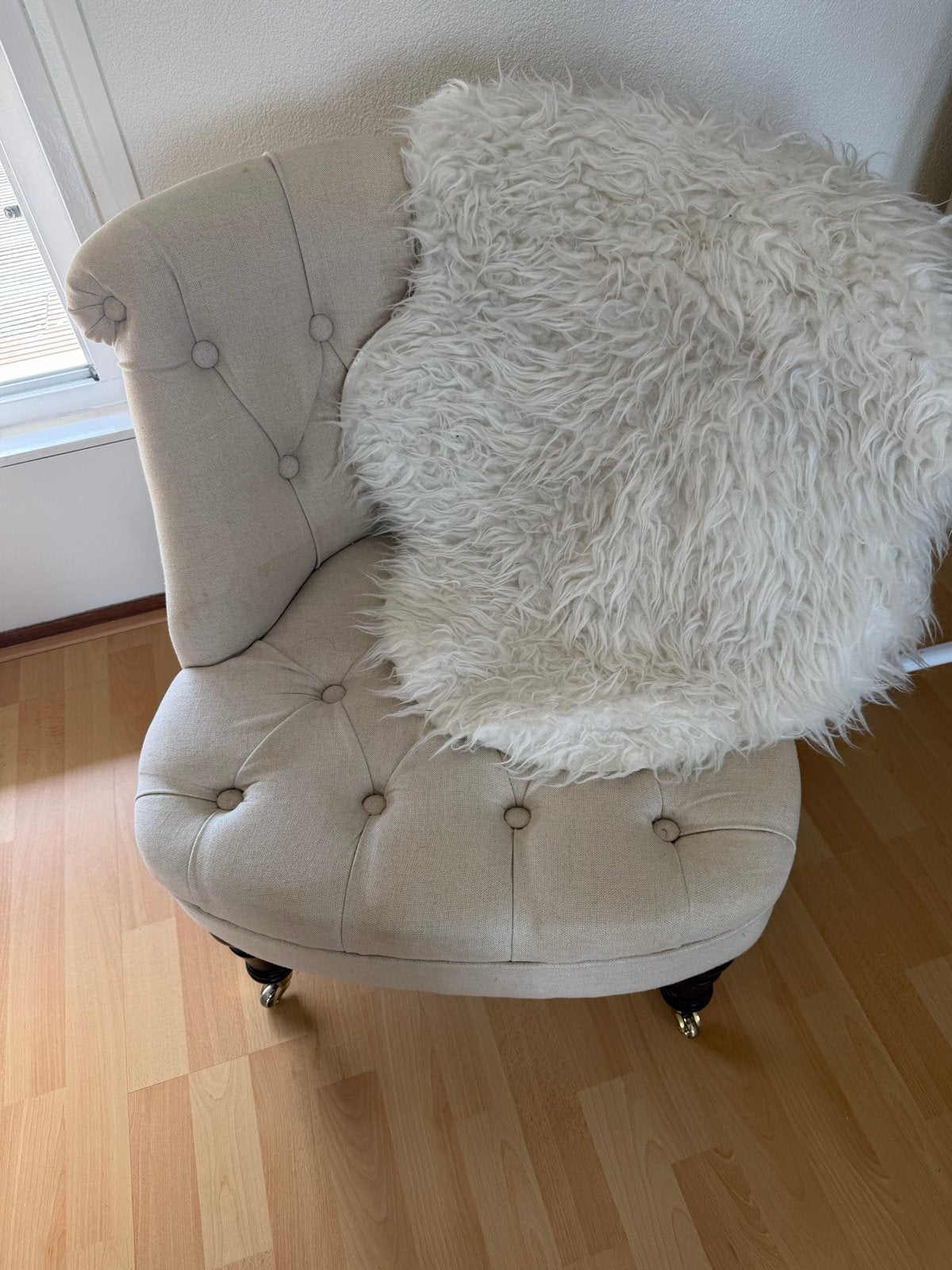 2 beige gestoffeerde stoelen, Huis en Inrichting, Ophalen, Gebruikt, Twee, Overige kleuren