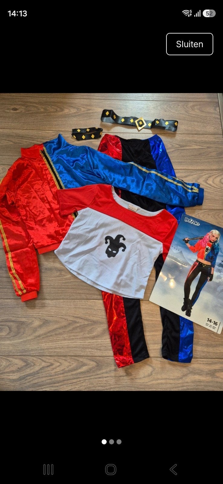 Harley Queen carnavalskleding, Ophalen, Zo goed als nieuw, 158 t/m 164, Meisje