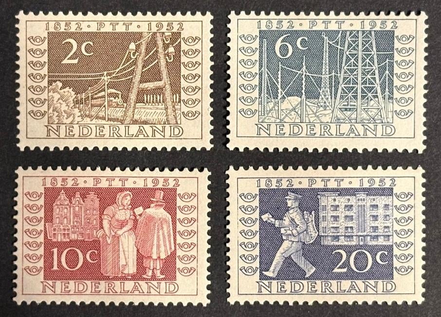 1952 NEDERLAND Tentoonstellingszegels ITEP NVPH 592-595 PF, Postzegels en Munten, Postzegels | Nederland, Verzenden, Na 1940, Postfris