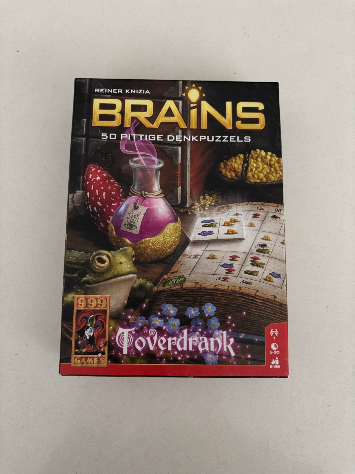 Brains Toverdrank - 50 Pittige Denk Puzzels - 999 ganes!, Een of twee spelers, Ophalen of Verzenden, Zo goed als nieuw