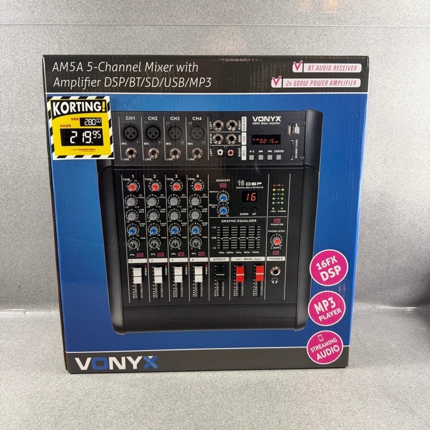Vonyx AM5A 5 Kanaals mixer+versterker | nieuw | 372269