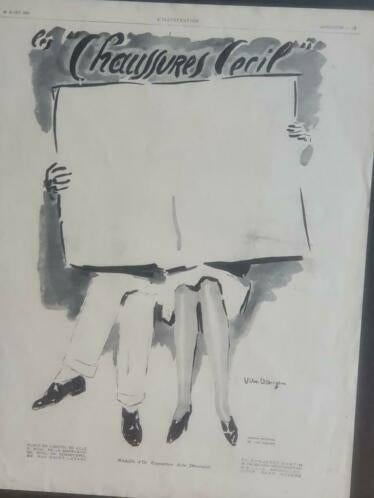 Kees van Dongen orig adv  uit 1929 "Les chaussures Cecil", Ophalen