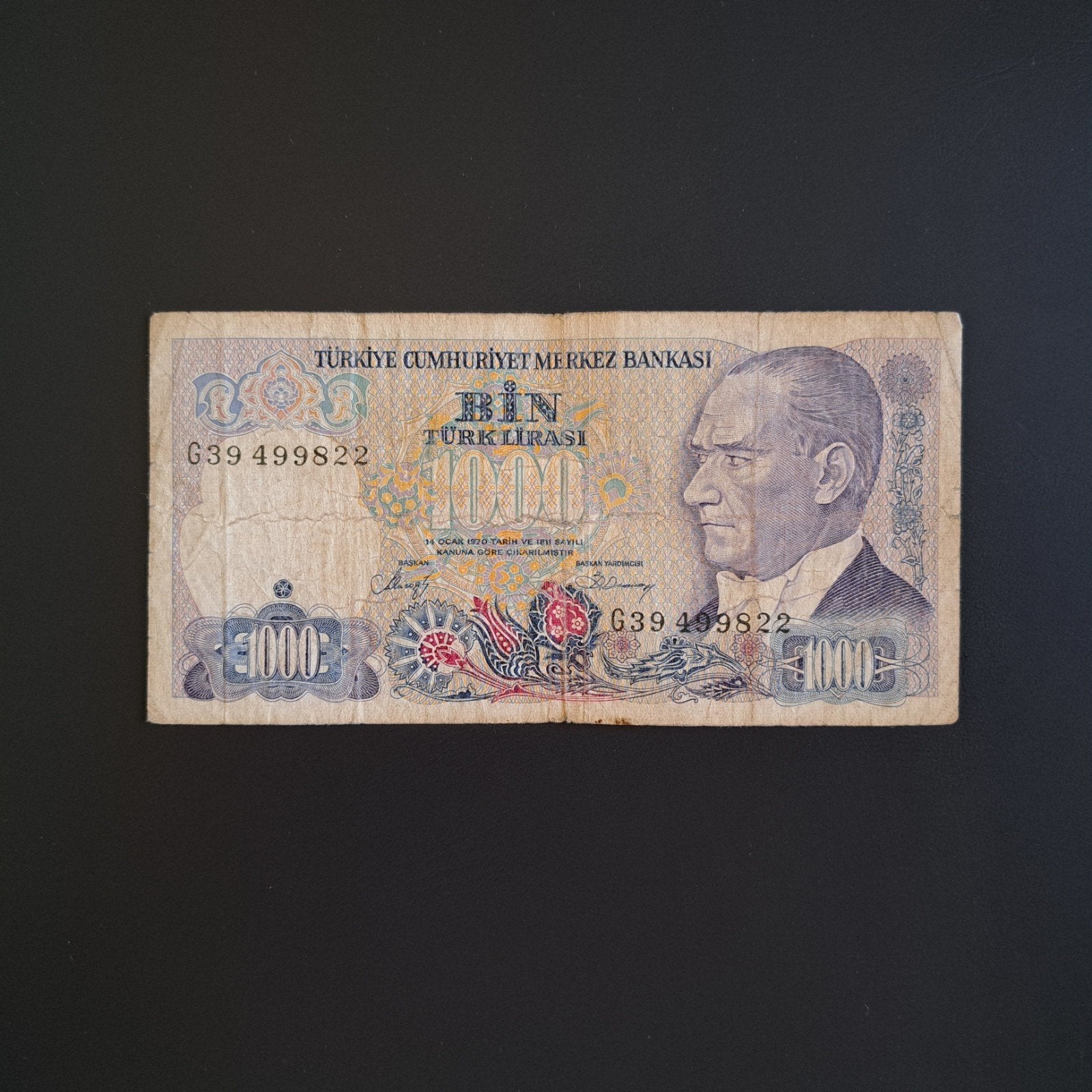 1000 lira Turkije #005, Postzegels en Munten, Bankbiljetten | Europa | Niet-Eurobiljetten, Verzenden, Overige landen, Los biljet