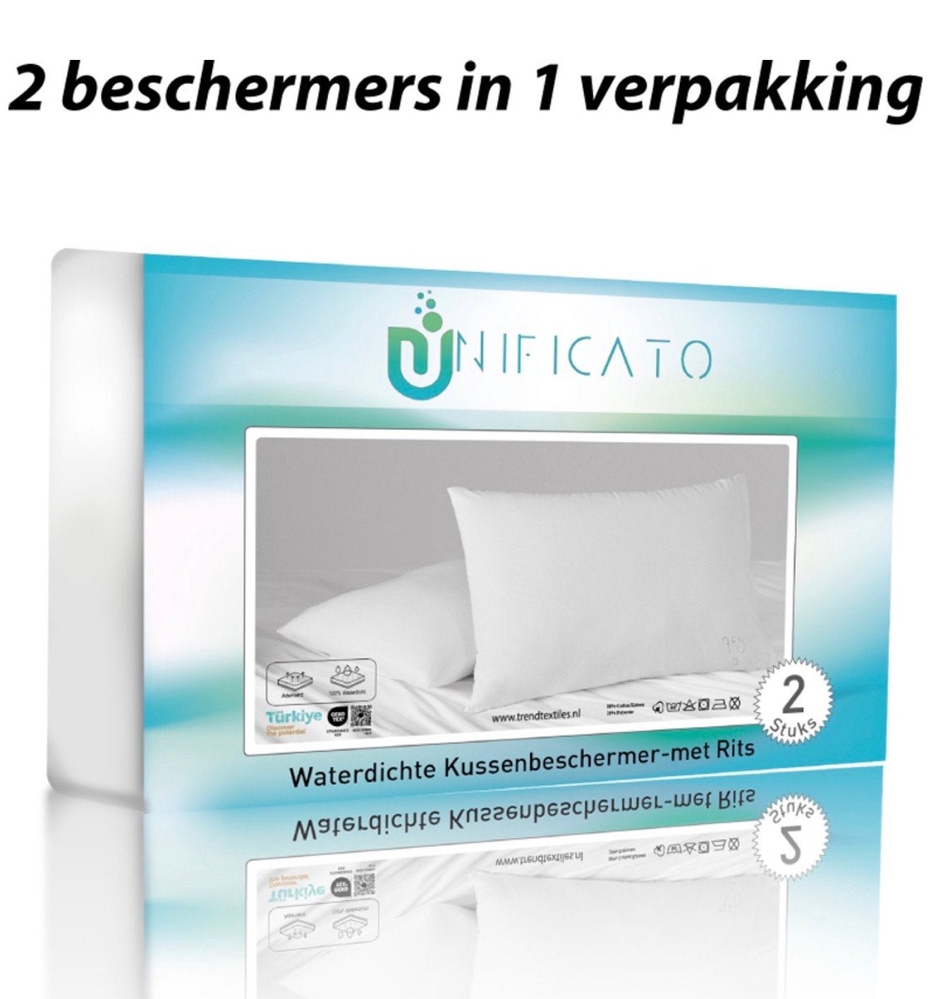 Grote partij/Waterdichte Kussenbeschermers met Rits - 2 St, Wit, Afneembare hoes, Kussenhoes, Nieuw