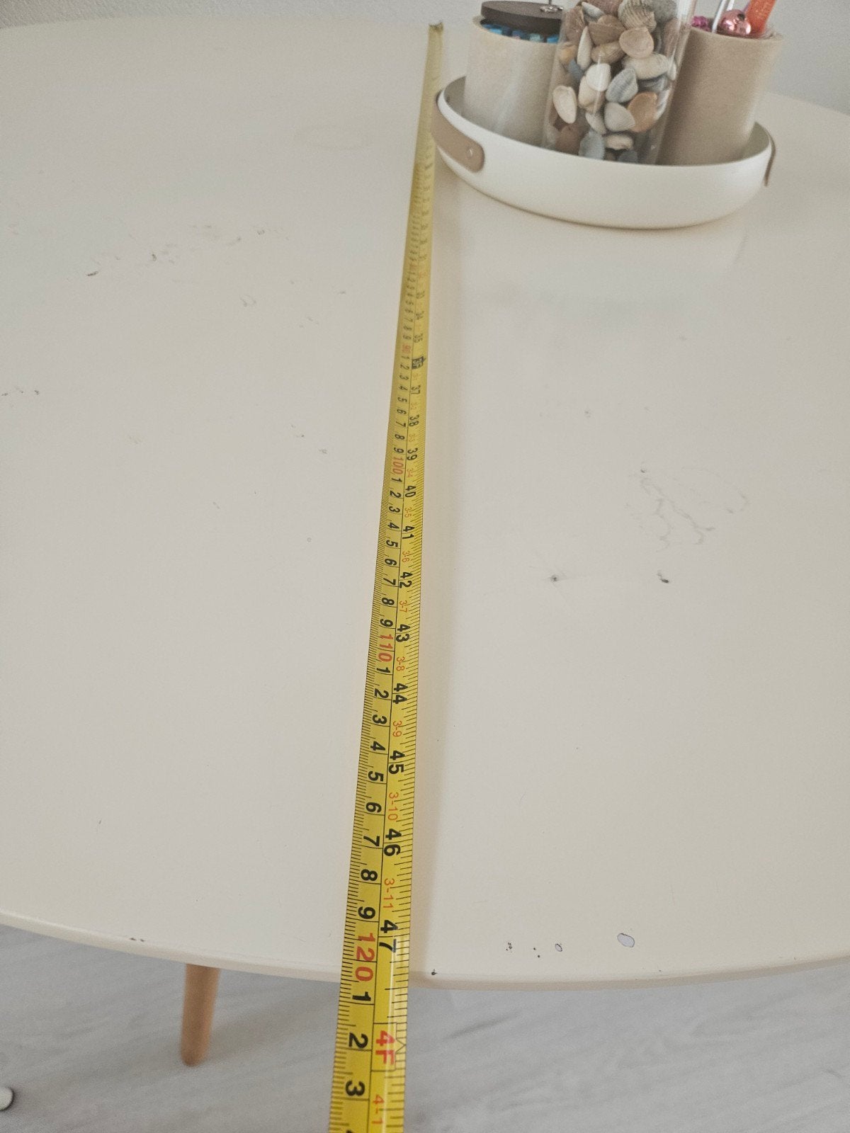 Ronde eettafel 120cm met gebruikssporen, Ophalen, Overige materialen, Gebruikt, Rond
