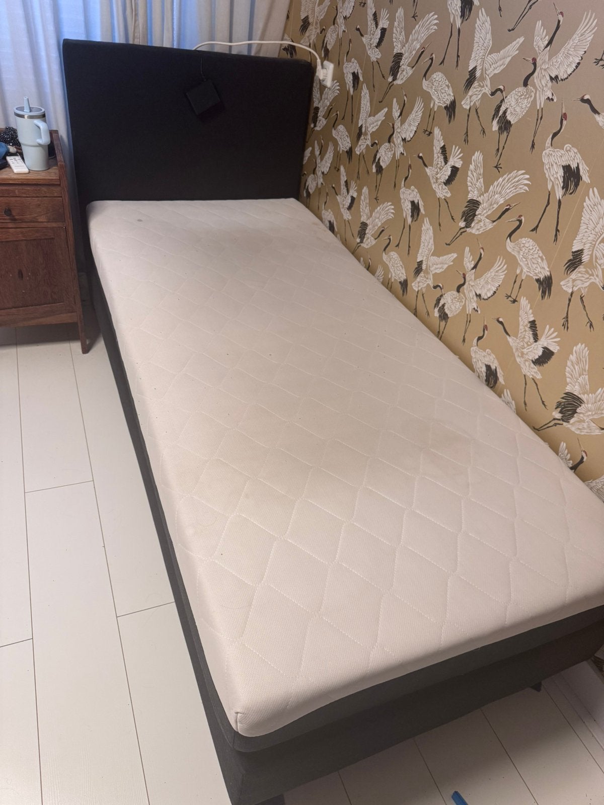 Kinder boxspring 90x200cm zwart, Ophalen, Gebruikt, 90 cm, Eenpersoons