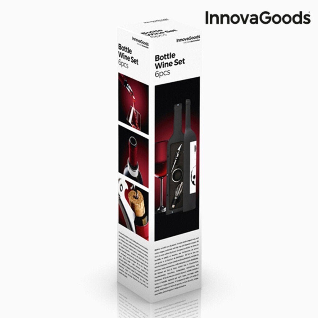 Fles Wijnkoffer InnovaGoods Zwart Metaal Roestvrij staal, F, F, Verzenden, Minder dan 5 flessen