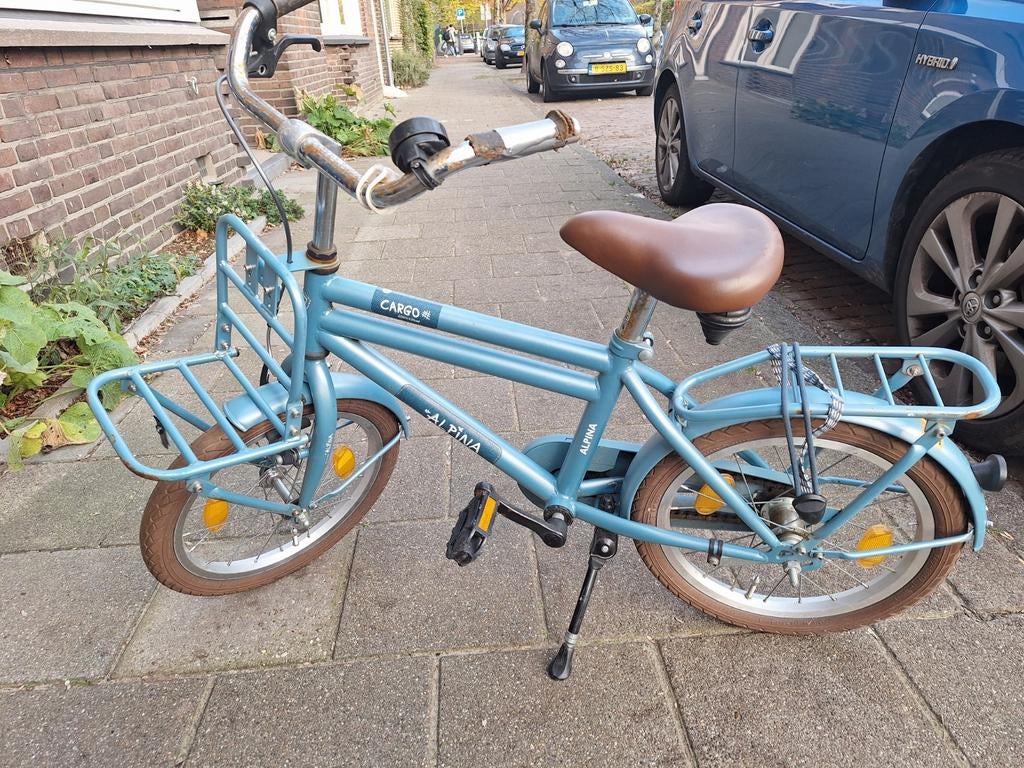 Jongens fiets blauw alpina cargo 16 inch, Fietsen en Brommers, Fietsen | Jongens, Ophalen, Gebruikt, 16 inch