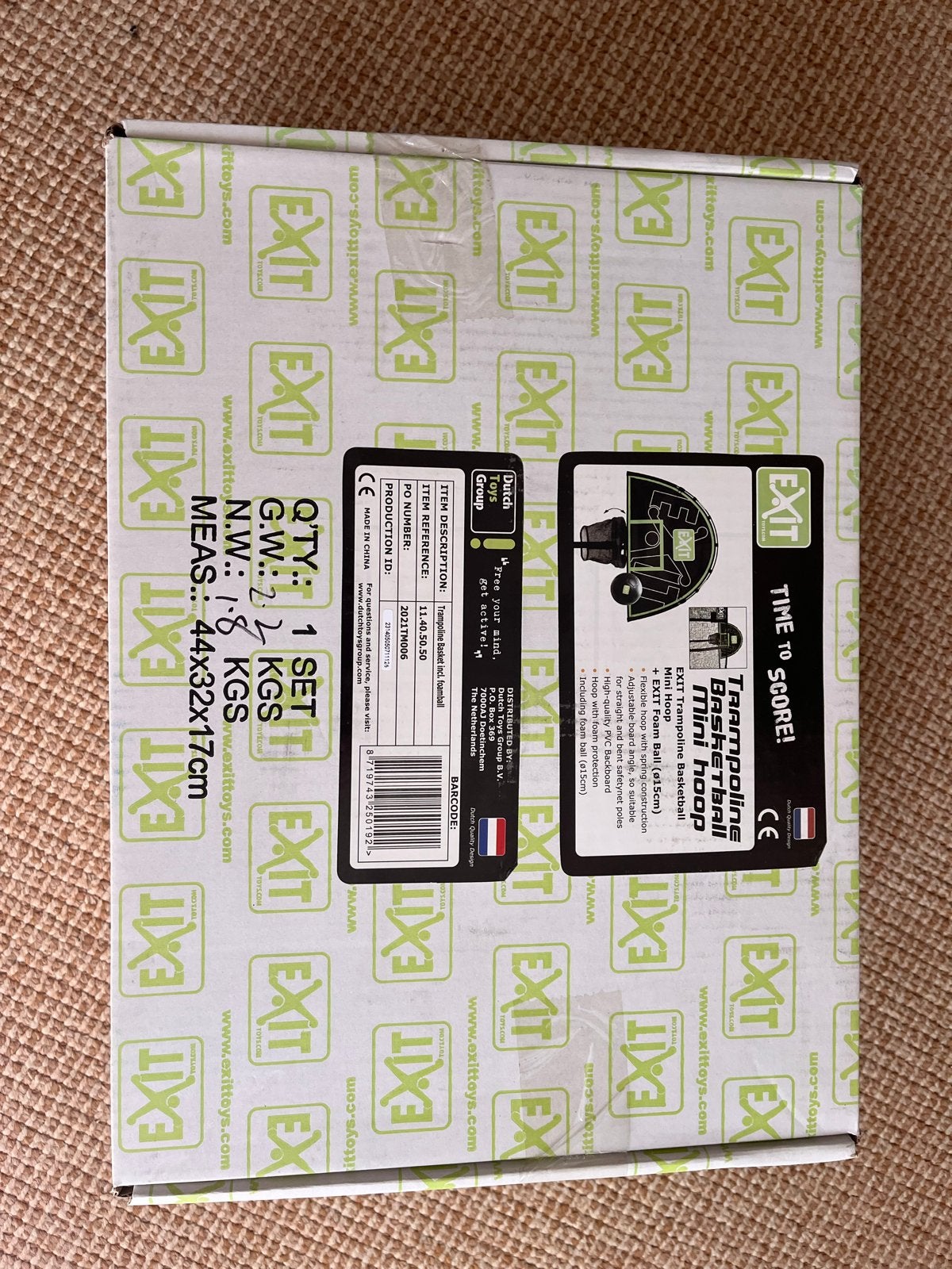 EXIT Trampoline Basketbal Mini Hoop + Foam Bal, Ophalen, Nieuw