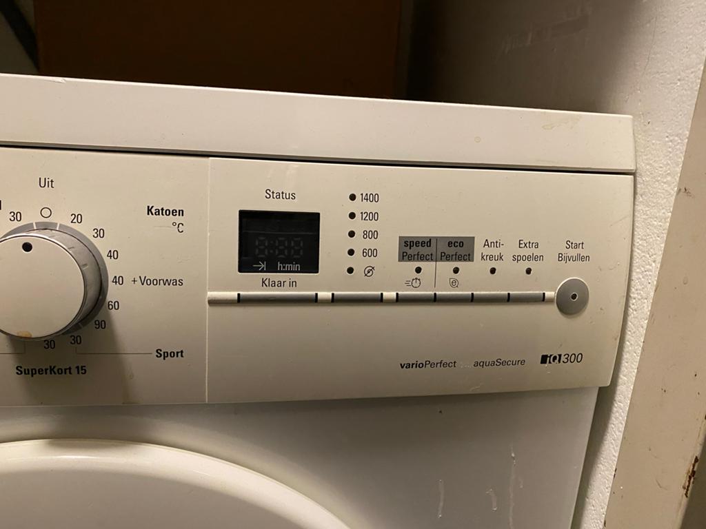 Siemens VarioPerfect aquaSecure iQ1300 Wasmachine, Witgoed en Apparatuur, Ophalen, Zo goed als nieuw, Voorlader, Kort programma