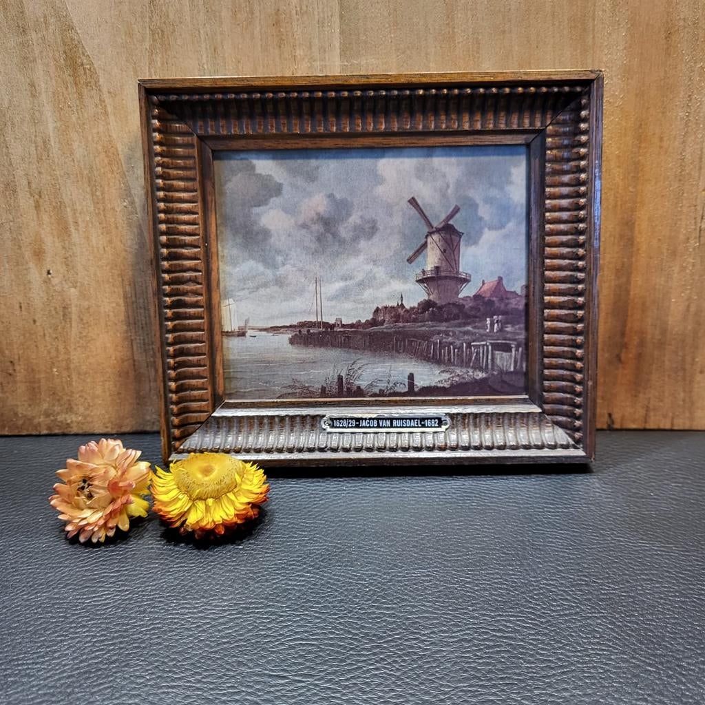 Reproductie Ruisdael Molenzicht 16 x 14 cm, Antiek en Kunst, Ophalen of Verzenden