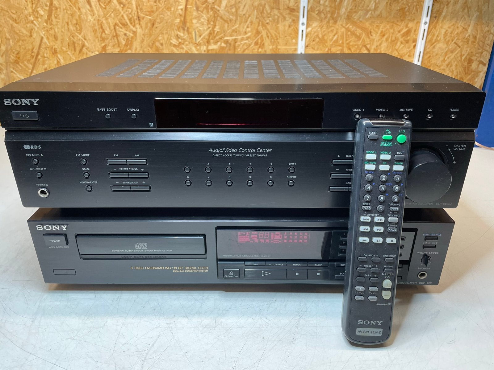 Sony STR-DE197 Receiver & CDP-490 CD-speler met afstandsbedi, ...., Sony, Sony, Cd-speler