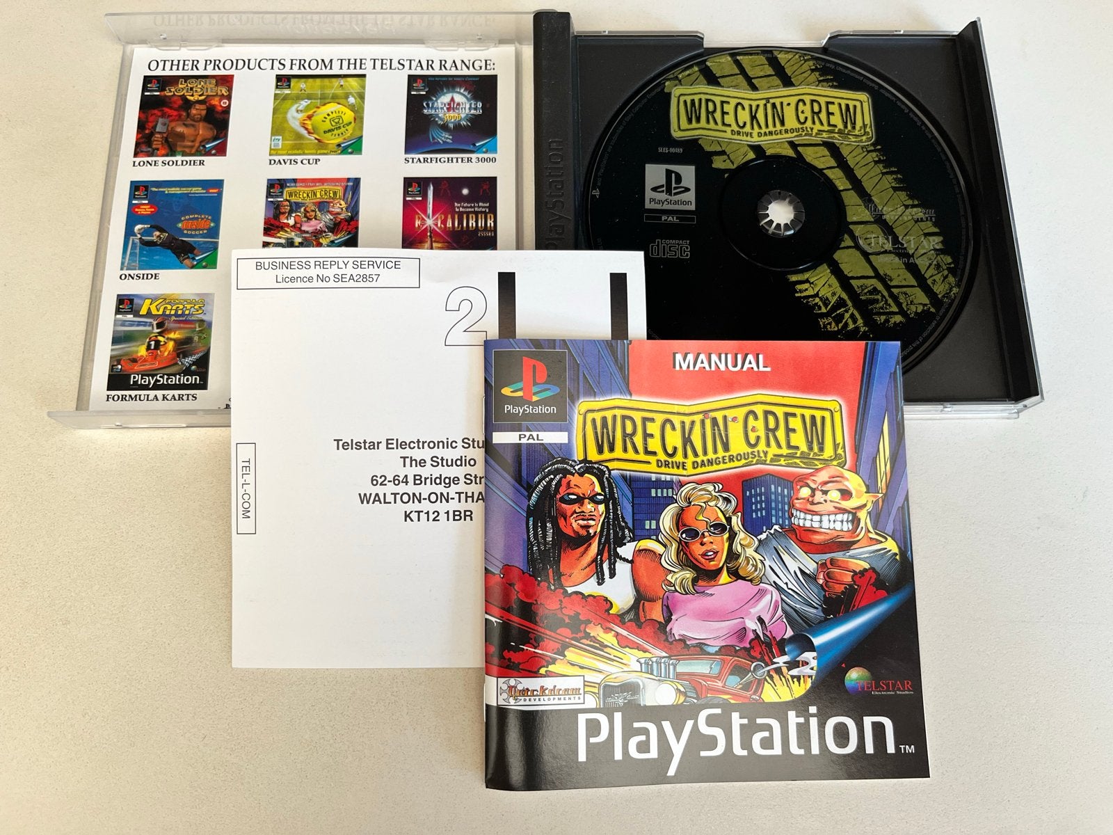 Wreckin' Crew PlayStation 1 PS1 - Nieuwstaat, compleet, S, 2 spelers, Eén computer, Ophalen of Verzenden