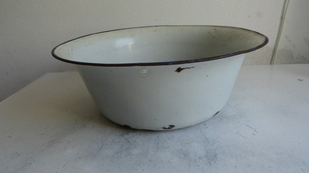Emaille kom, groot, antiek, made in Holland, Antiek en Kunst, Ophalen of Verzenden