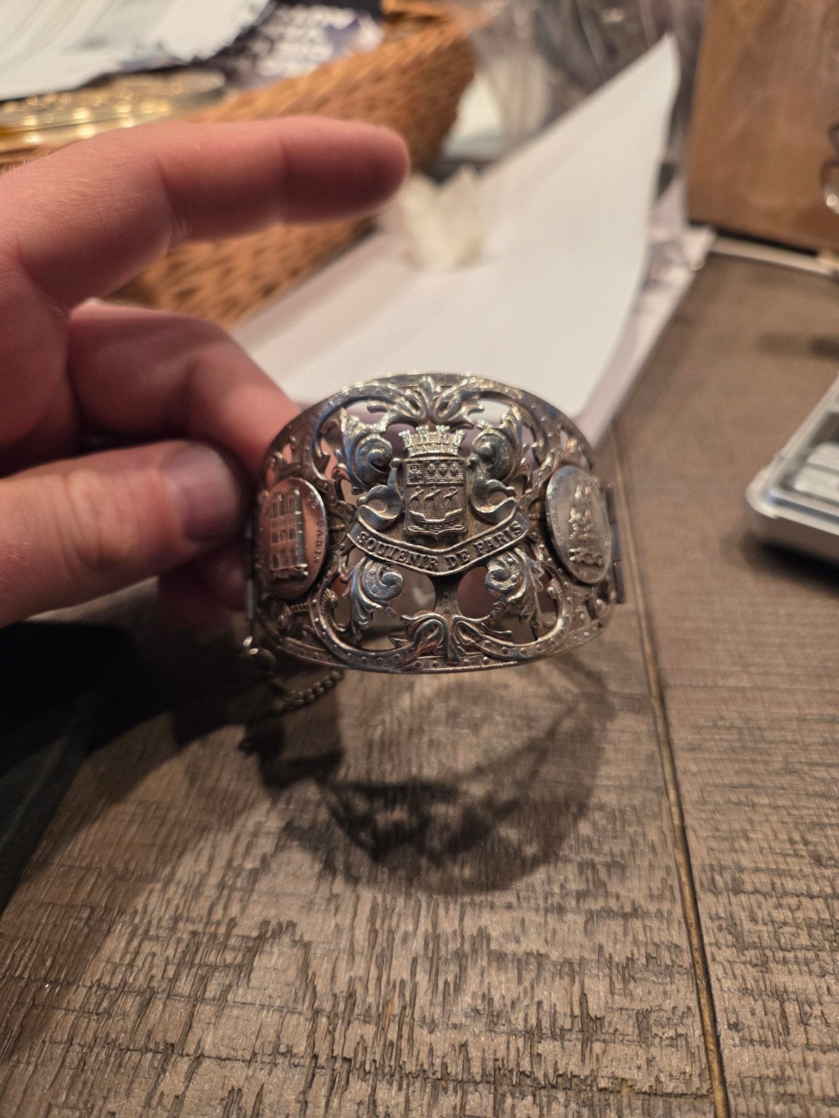 Vintage Zilveren Armband 'Souvenir de Paris', Ophalen of Verzenden