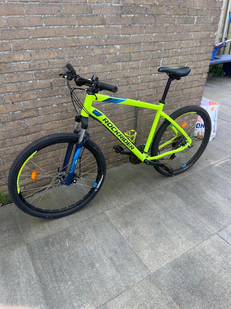 Rockrider ST 100 Mountainbike - Neon Geel, Fietsen en Brommers, Fietsen | Mountainbikes en ATB, Gebruikt, Hardtail, Heren, Schijfrem