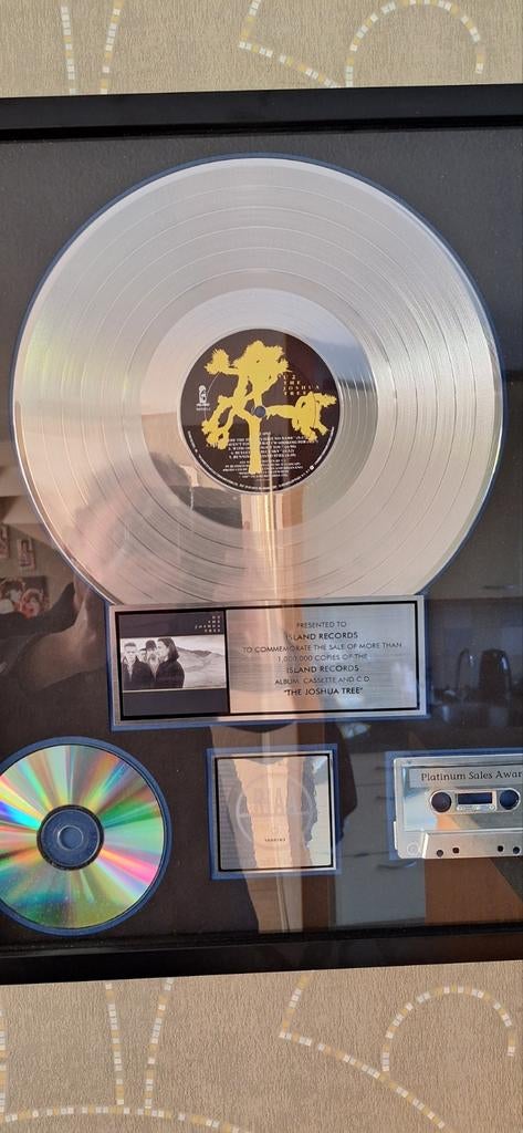 Gouden plaat riaa u2 the joshua tree, Ophalen of Verzenden