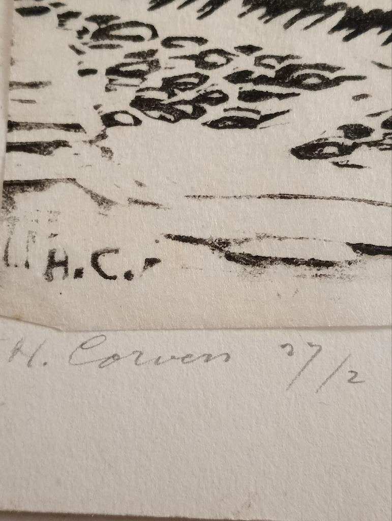 Harry Corvers Houtsnede Hervormde Kerk St.Oedenrode, Antiek en Kunst, Ophalen of Verzenden