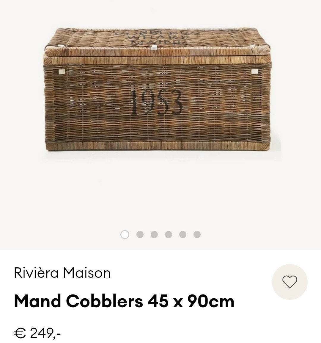 riviera maison grote mand, Ophalen, Zo goed als nieuw, Rond, Riet