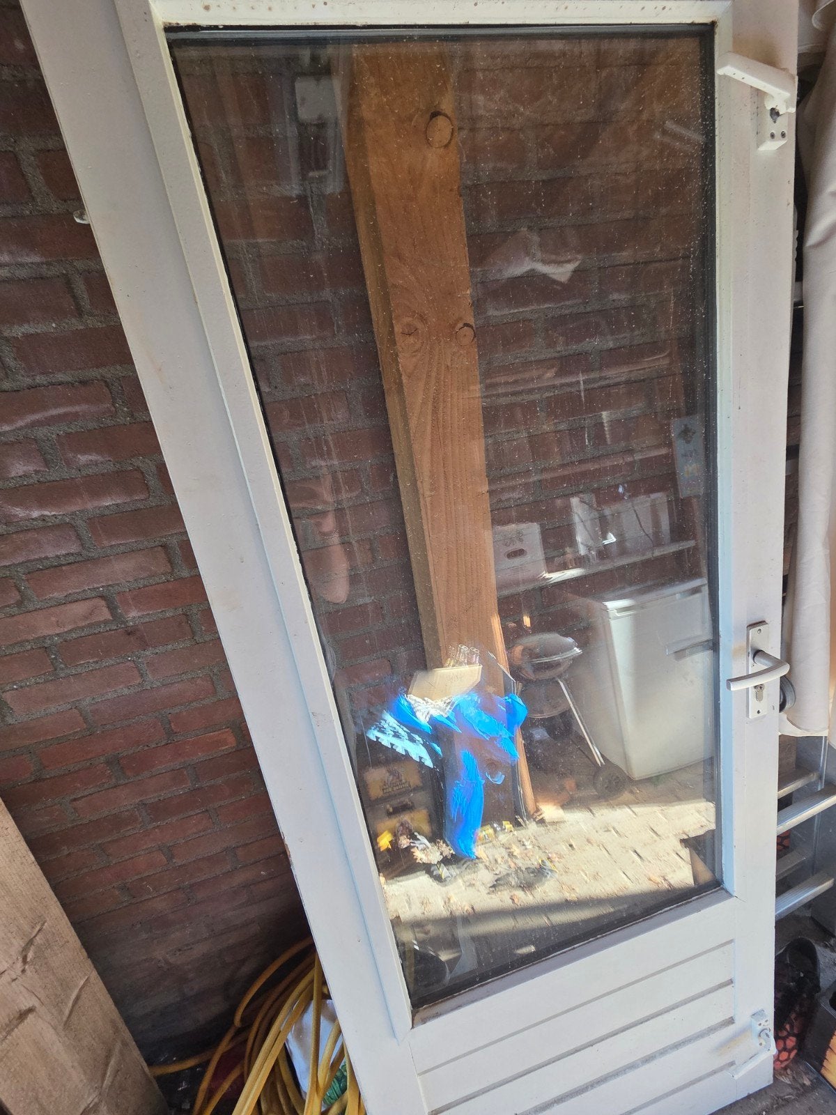 buitendeur met glas 201.5-82.5, Gebruikt, 80 tot 100 cm, Ophalen of Verzenden, Buitendeur