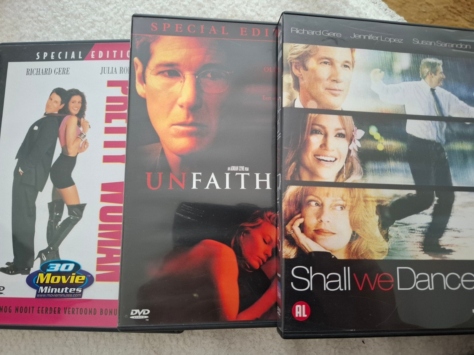 3 x richard gere pretty woman dance en faithful, Alle leeftijden, Ophalen of Verzenden, Zo goed als nieuw