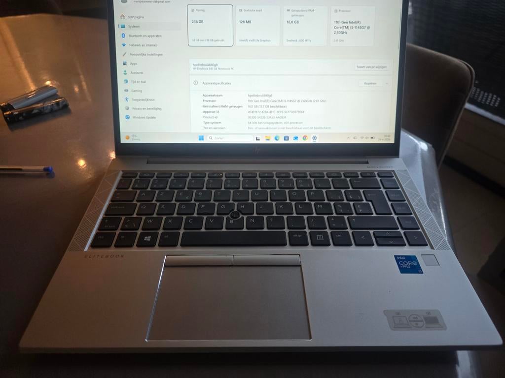 HP EliteBook 840 G8 11th Gen Intel(R) i5-1145G7 , 2.60 ghz, 14 inch, Ophalen of Verzenden, Zo goed als nieuw, HP