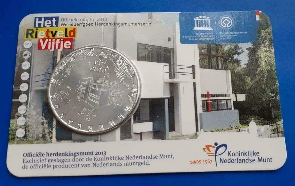 Het Rietveld Vijfje 2013 in Coincard, Verzenden, Koningin Beatrix, Euro's, Setje