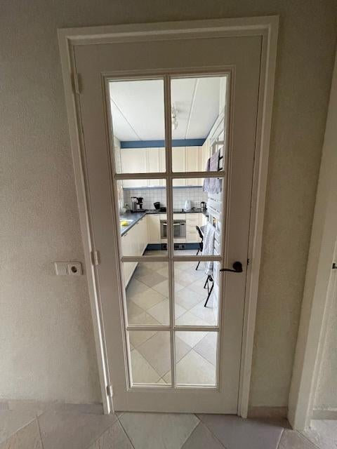 hardhouten binnendeur 201,5 x 83 inclusief kozijn, Ophalen, 80 tot 100 cm, Binnendeur, Zo goed als nieuw