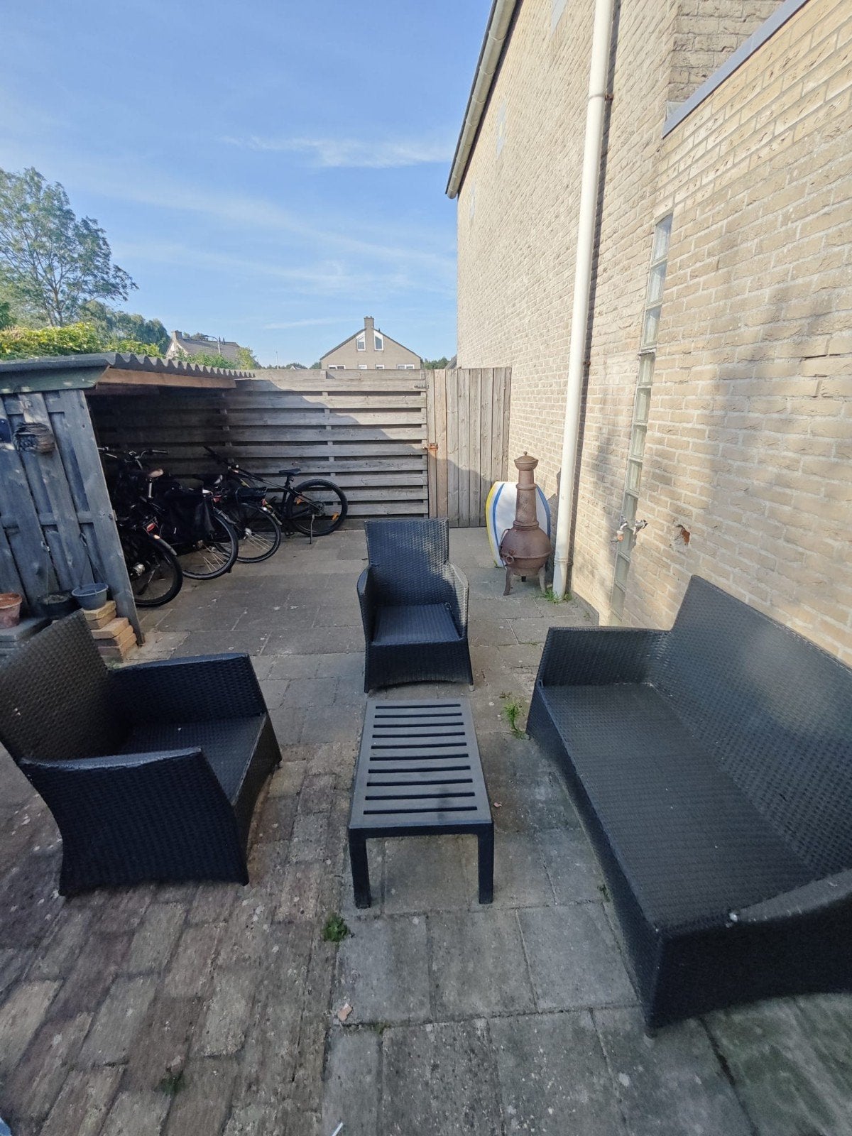 Tuinset gratis, Ophalen, 4 zitplaatsen, Kunststof, Gebruikt