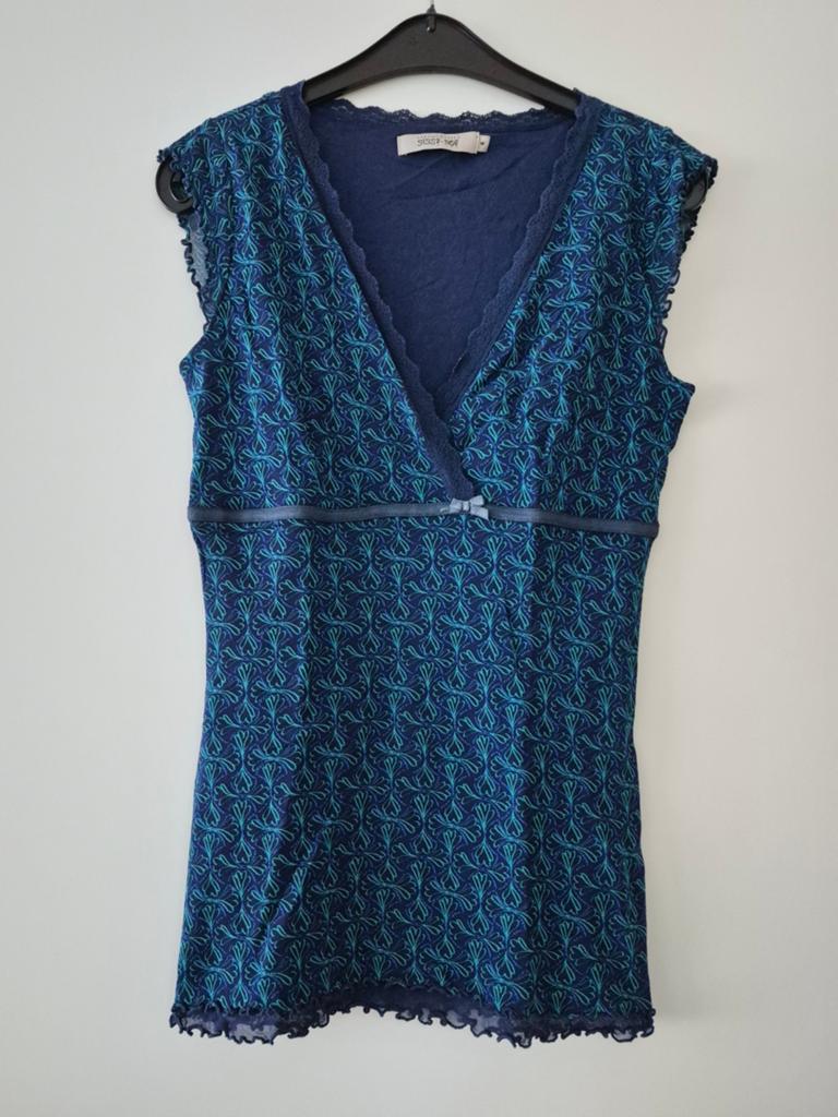 Sissy Boy mouwloze top van mesh stof en print, Kleding | Dames, Tops, Maat 38/40 (M), Blauw, Ophalen of Verzenden, Gedragen