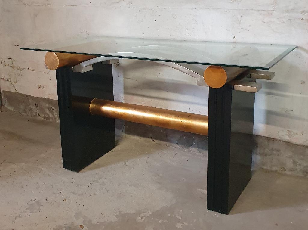 sidetable post modern design, Ophalen, 100 tot 150 cm, Glas, Zo goed als nieuw