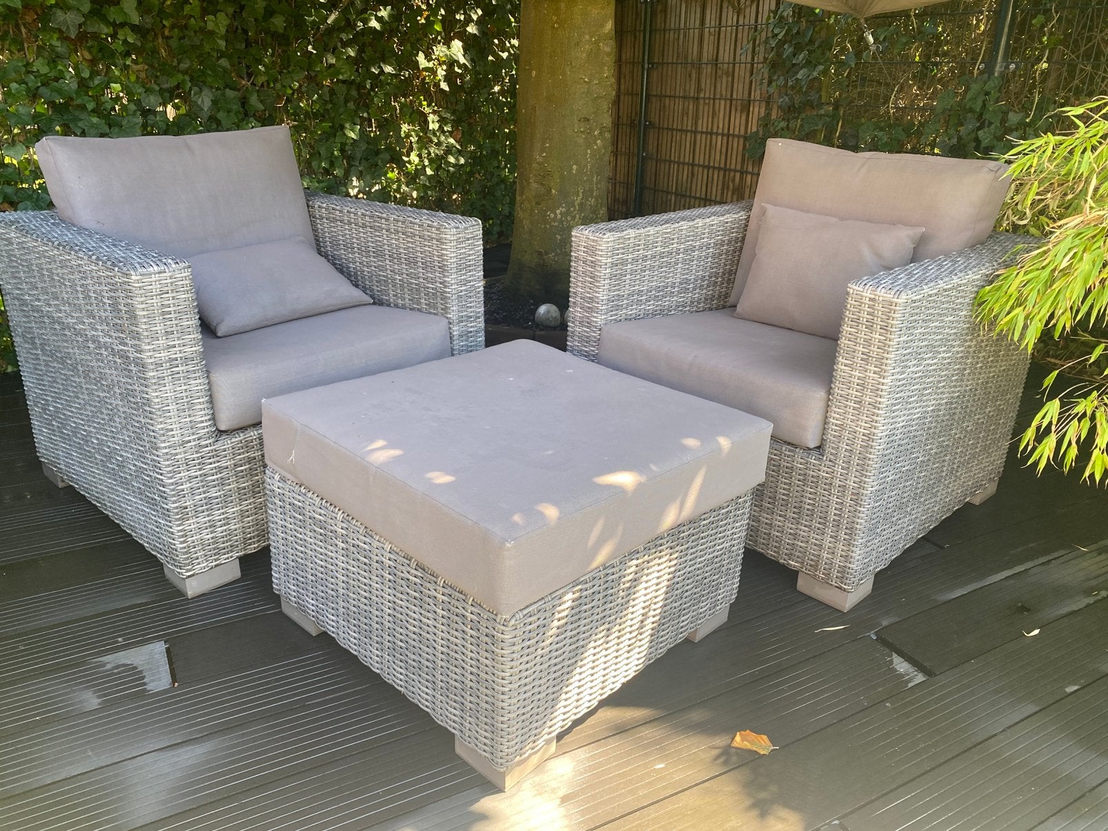 Loungeset Life Outdoor living Canadian + all weather kussens, Tuin en Terras, Tuinsets en Loungesets, Gebruikt, Hocker, Loungeset